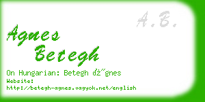 agnes betegh business card